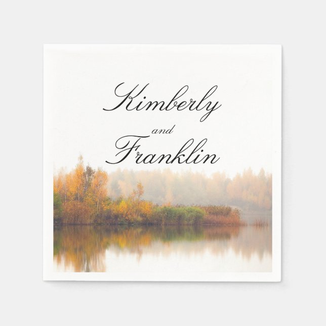 Rustic Fall Wedding Napkin (Front)