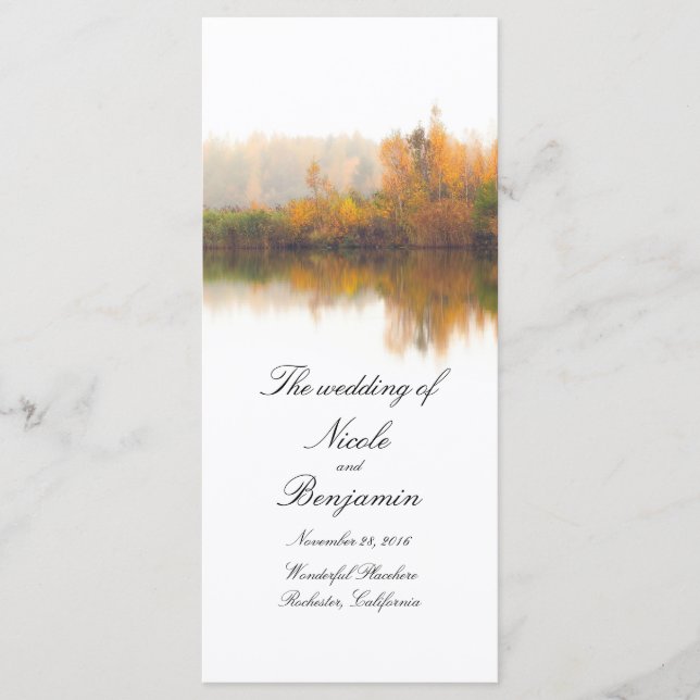 Rustic Fall Wedding Programs Programme (Front)