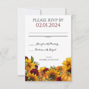 Rustic Fall Wedding RSVP Card