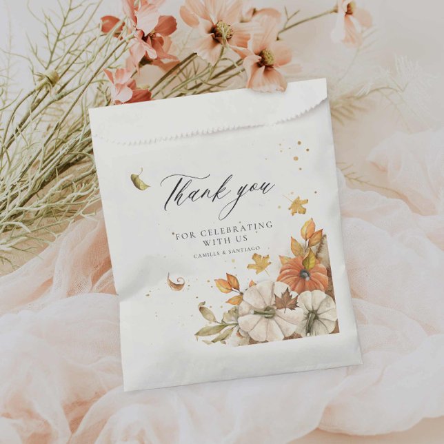 Rustic Fall Wedding Thank you Favour Bags (Elegant Fall Wedding Thank you favor paper favor bag)