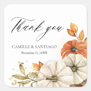 Rustic Fall Wedding Thank you Stickers