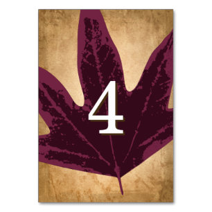 Rustic Fall Wedding Theme Table Card Numbers