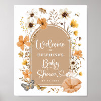 Rustic Fall Wildflower Baby Shower Welcome