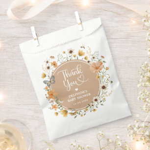 Rustic Fall Wildflower Neutral Baby Shower Favour Bags
