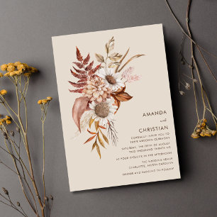 Rustic Fall Wildflower Wedding Invitation
