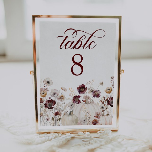 Rustic Fall Wildflower Wedding Table Number (Creator Uploaded)