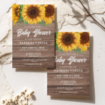 Rustic Fall Wooden Sunflower Baby Shower