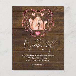 Rustic Fall WOODLAND Foxes Wedding Invitations