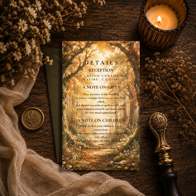 Rustic Fall Woodland Wedding Enclosure Card (Creator Uploaded)