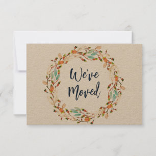 rustic fall wreath new address moving announcement