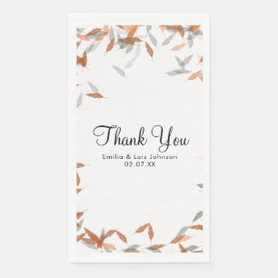 Rustic Falling Leaf Pampas Floating Wedding    Napkin