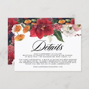 Rustic Falling Leaves Autumn Wedding Details Enclosure Card