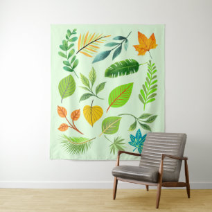 Rustic Falling Leaves - FarmHouse Botanical Garden Tapestry