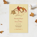 Rustic Falling Leaves Golden Fall Wedding Ceremony<br><div class="desc">Fall themed wedding ceremony program design with golden yellow background features elegant scrolls and leaves in autumn colours Personalise the custom text for your bridal party,  ceremony information,  and thank you message. Note: these text weight paper programs arrive flat and require folding to assemble.</div>