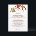 Rustic Falling Leaves Wedding Welcome Card<br><div class="desc">Elegant fall-themed wedding card design. Our "Falling Leaves" wedding stationery features saturated fall foliage and scrolling swirls. Colours include orange,  copper,  brown,  red and gold.</div>