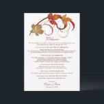 Rustic Falling Leaves Wedding Welcome Card<br><div class="desc">Elegant fall-themed wedding card design. Our "Falling Leaves" wedding stationery features saturated fall foliage and scrolling swirls. Colours include orange,  copper,  brown,  red and gold.</div>