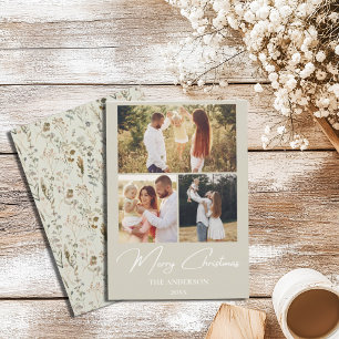 Rustic Family Christmas Card   Photo Collage