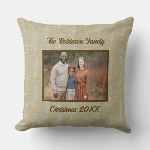 Rustic Family Christmas Photo Personalised  Cushion