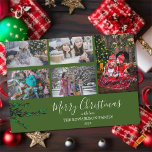 Rustic family collage Christmas magnetic card<br><div class="desc">Create your own family photo collage,  watercolor berries,   Merry Christmas magnetic card.
Send your friends and family Christmas wishes with this very personal Christmas card.
You can add your own photos,  add your text and names.</div>