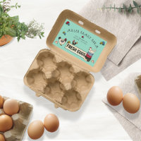 Rustic Family Farm Chicken Egg Carton Sticker