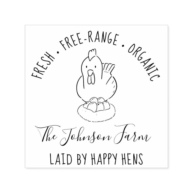 Rustic Family Farm Custom Egg Carton Self-inking Stamp (Design)