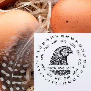 Rustic Family Farm Egg Carton Expiry Date Stamp