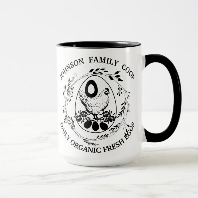 Rustic Family Farm Farmhouse Organic Fresh Eggs  Mug (Right)