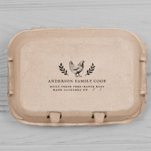 Rustic Family Farm Vintage Egg Carton Rubber Stamp
