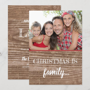 Rustic Family Love Modern Christmas Holiday Invitation