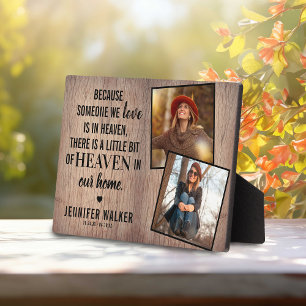 Rustic Family Memorial 2 Photo Keepsake Plaque