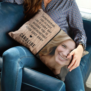 Rustic Family Memorial Photo Accent Pillow