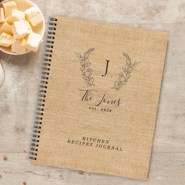 Rustic family monogram cookbook recipes notebook (Creator Uploaded)