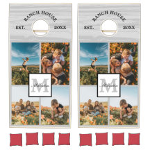 Rustic Family Monogram Multi Photo Collage