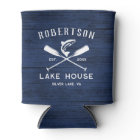 Rustic Family Name Lake House Navy Blue Wood