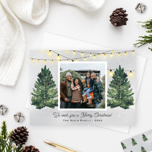 Rustic Family Photo Christmas Tree Farm Holiday Card