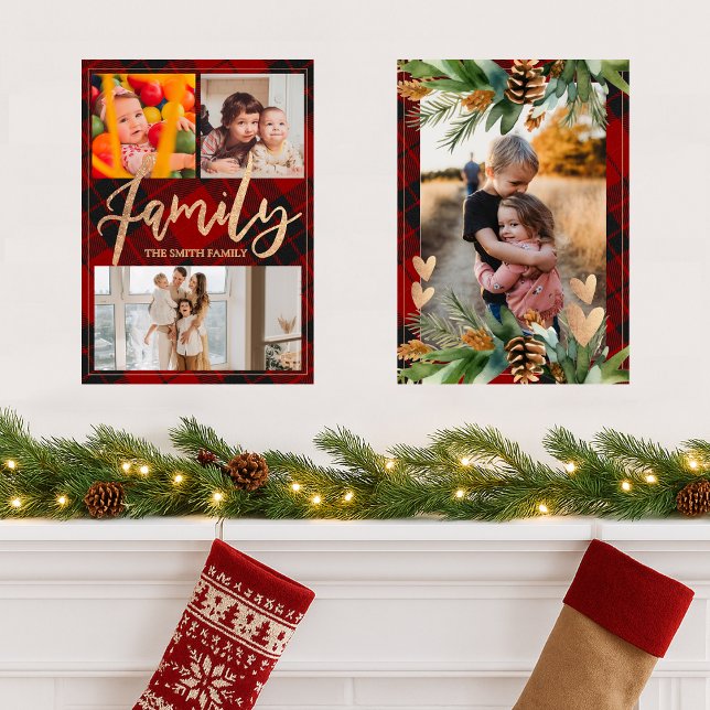 Rustic Family Photo Christmas Wall Art Décor (Rustic Family Photo Christmas Wall Art Décor Wall Art Sets)