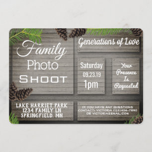 Rustic Family Photo Shoot Invitation