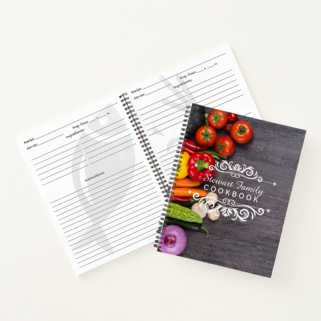 Rustic Family Recipes Cookbook Personalised Notebook (Inside)