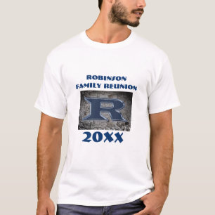 Rustic Family Reunion Blue Letter R Monogram T-Shirt