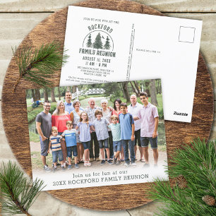 Rustic Family Reunion Forest Trees Photo Postcard