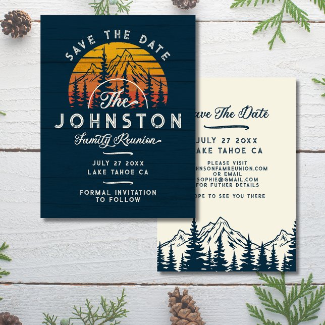 Rustic Family Reunion Save the Date Retro Sunset (Creator Uploaded)