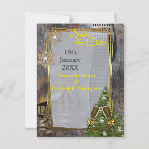 Rustic Family Stone Cabin Announcement