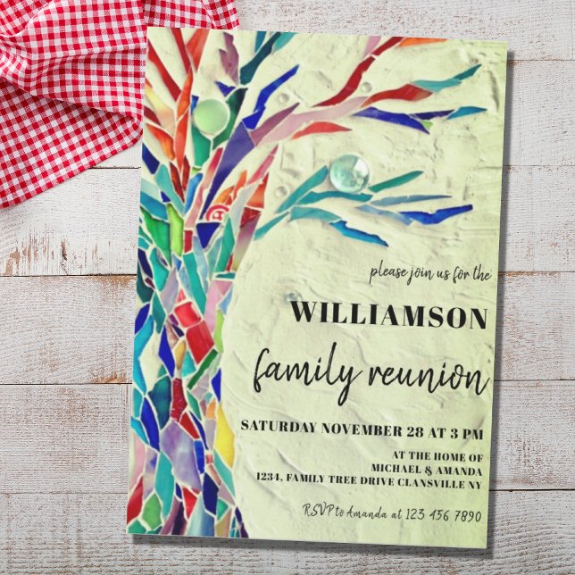 Rustic Family Tree Family Reunion Green Invitation (Creator Uploaded)