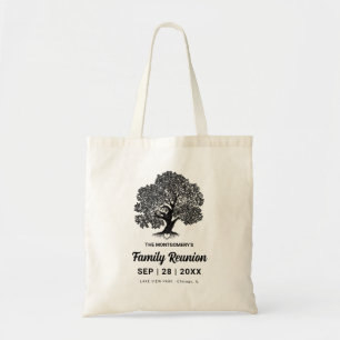 Rustic Family Tree String Lights Reunion Tote Bag