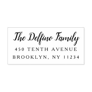 Rustic Family Wood Custom Return Address Rubber Stamp