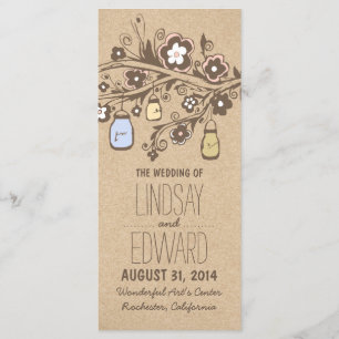 rustic fancy floral mason jars wedding programs programme