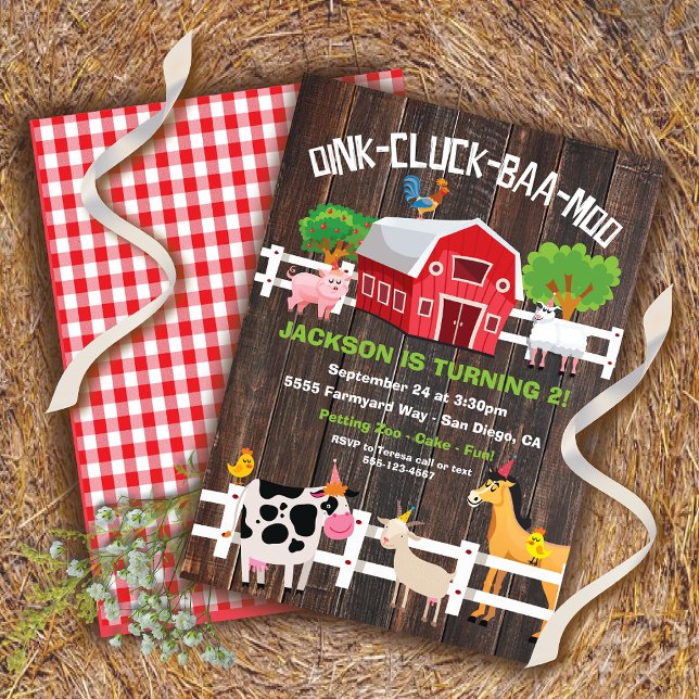Rustic Farm Animals Birthday Party Invitation (Creator Uploaded)
