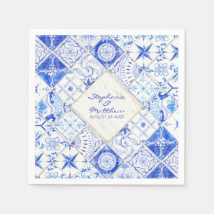 Rustic Farm Barn Elegant Wedding Watercolor Tile Napkin