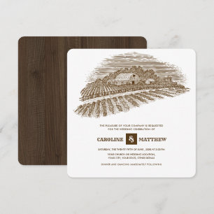 Rustic   Farm   Barn Wood Wedding Invitation