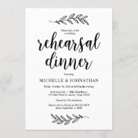 Rustic Farm Black Script, Wedding Rehearsal Dinner